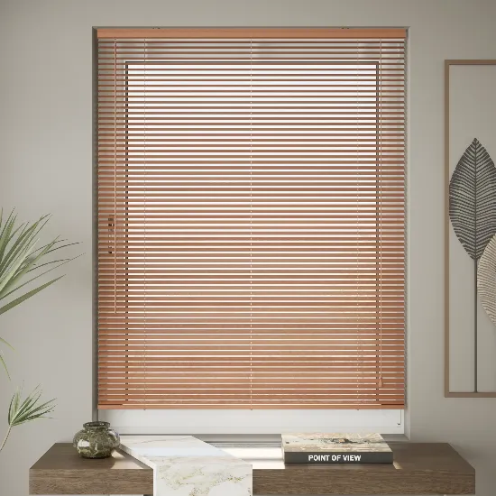 Classic Wooden Venetian Blinds in Rose Wood