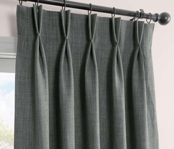 Dark Grey Pinch Pleat Curtains Dubai