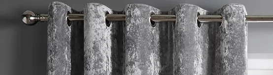 Silver Crushed Velvet Curtains