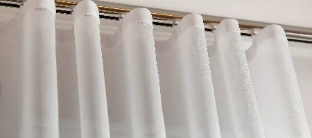 White cotton curtains