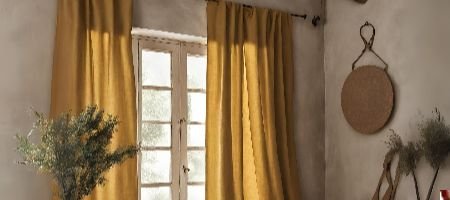 Mustard Linen Curtains