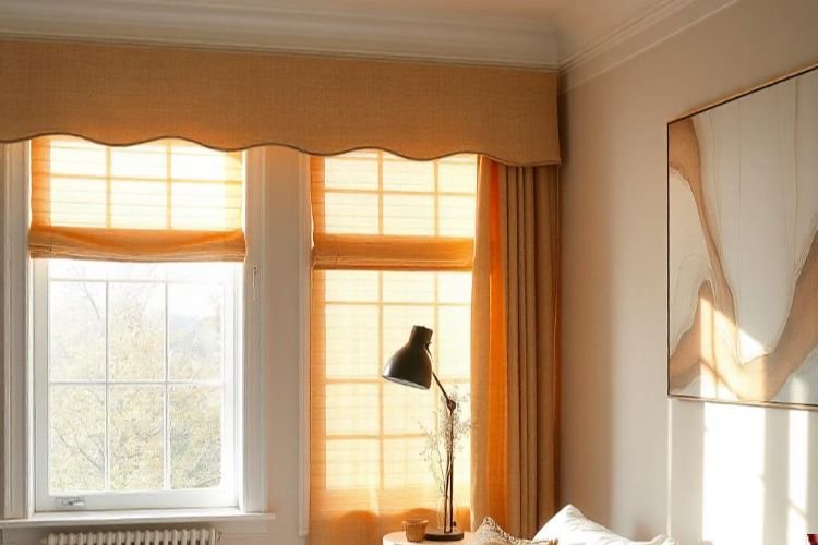 Orange Pelmet Curtains