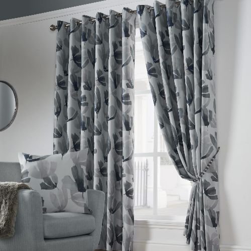 Printed Blackout Eyelet Curtains