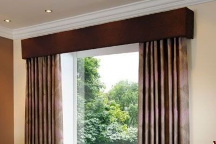 Red and Black Pelmet Curtains