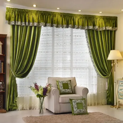 Green Living Room Curtains Dubai