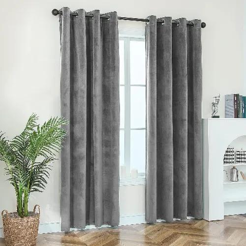 Grey Velvet Curtains