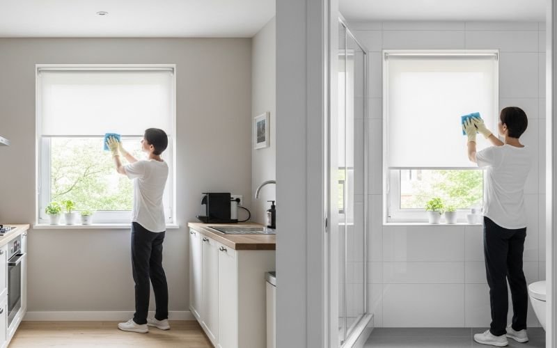 How To Clean Roller Blinds In The Kitchen & Bathroom