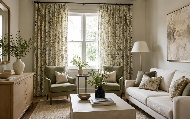 10. Patterned Curtains for Added Character