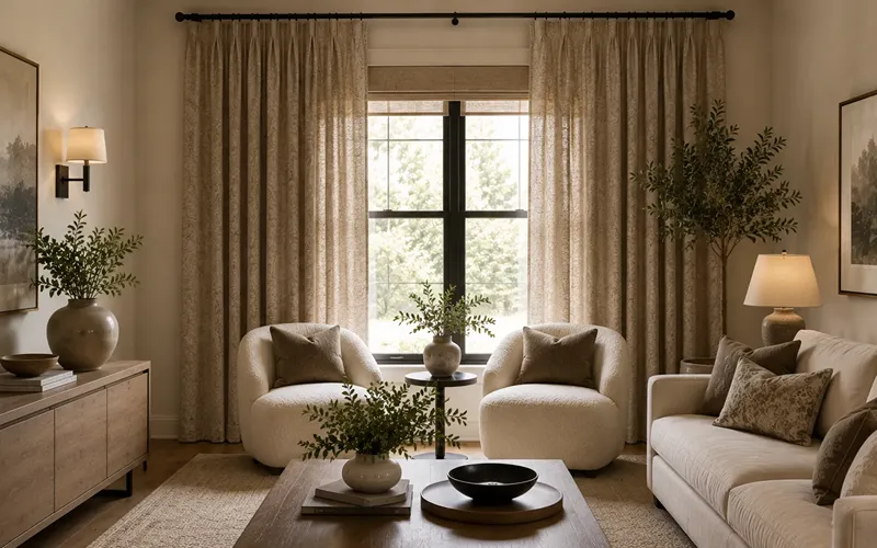 15. Warm Neutral Curtains