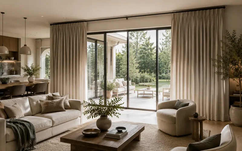 17. Curtains for Sliding Doors and Large Glass Walls