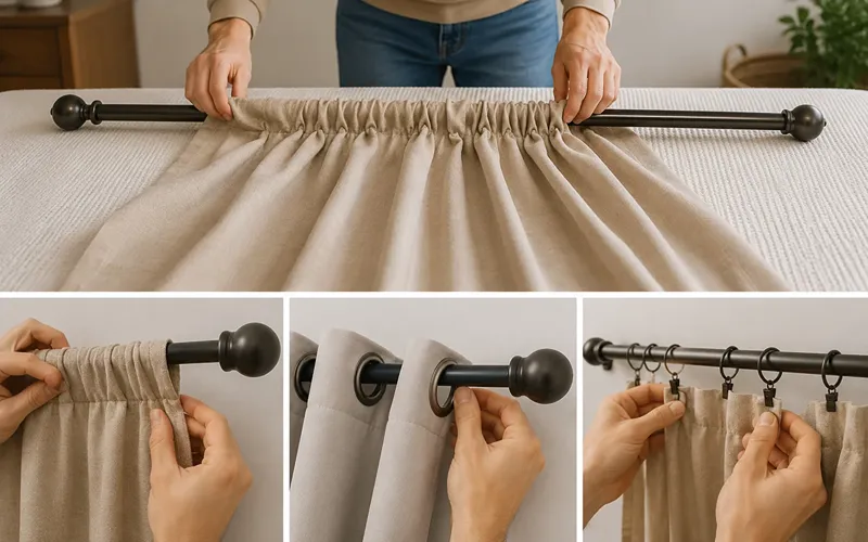 Thread Your Curtains onto the Rod