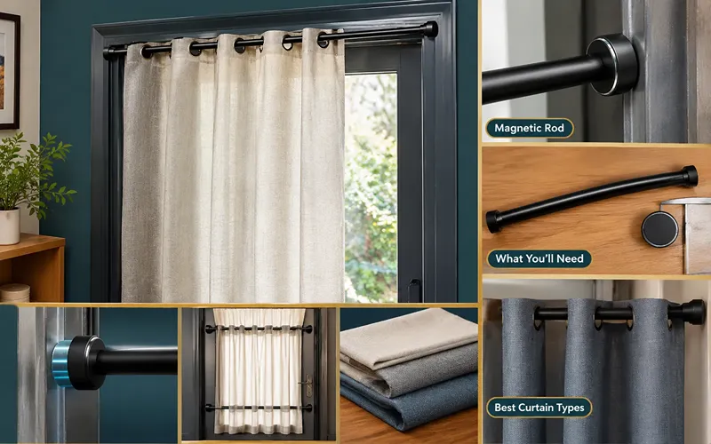 3. Magnetic Curtain Rods