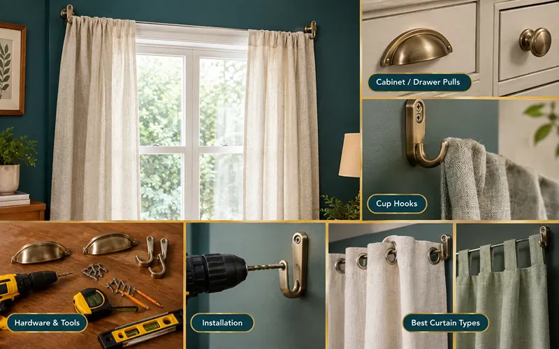 9. Cabinet Pulls, Drawer Pulls, or Cup Hooks