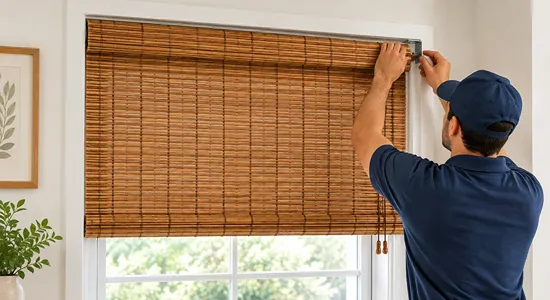 Bamboo Blinds Installation