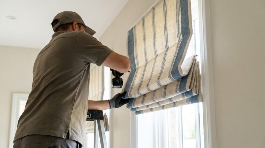 Professional Installation of Roman Blinds for Dubai